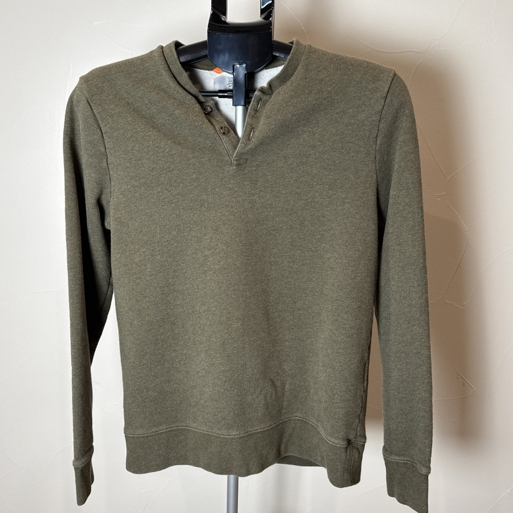 Jack Spade 1/4 Button Sweatshirt Men's Small Army Green Sweatshirt‎